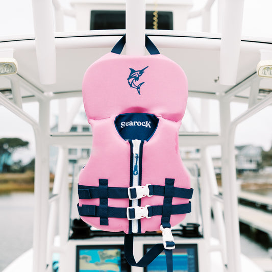 kids pink life jacket